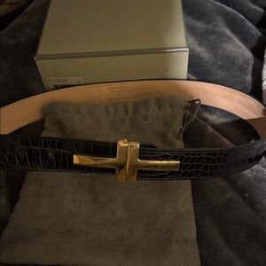 Tom Ford Crocodile T belt